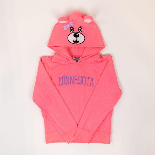Minnesota Pink Bear Kids Hoodie - Love From USA