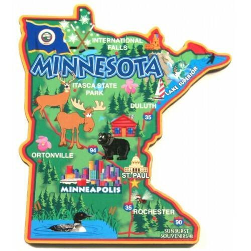 MN State Shape Magnet - Love From USA