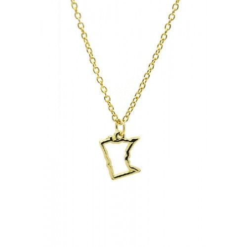 MN State Shape Necklace (16-18 Inch Chain) - Love From USA