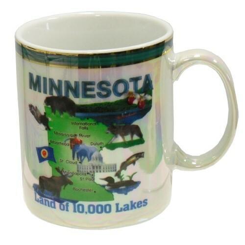 Pearlized Map Minnesota 12oz Mug - Love From USA