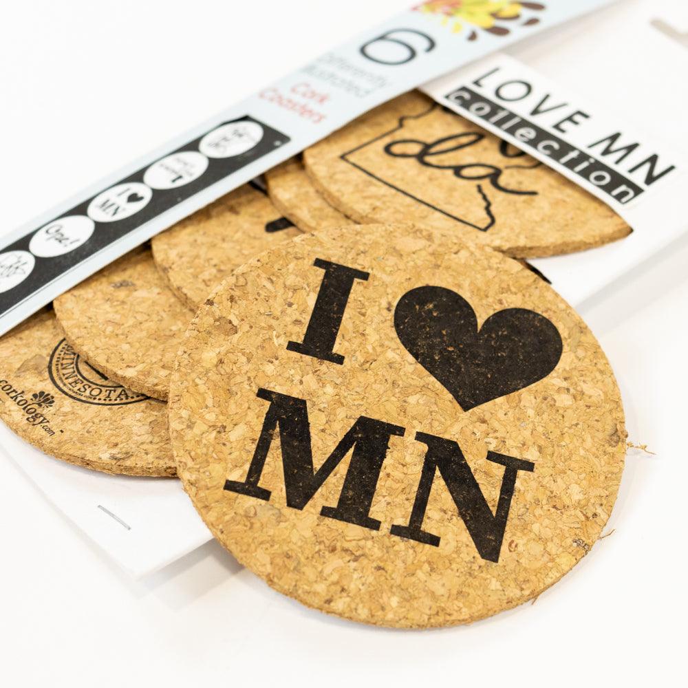 Set Of 6 Coasters - Minnesota Sayings - Love From USA