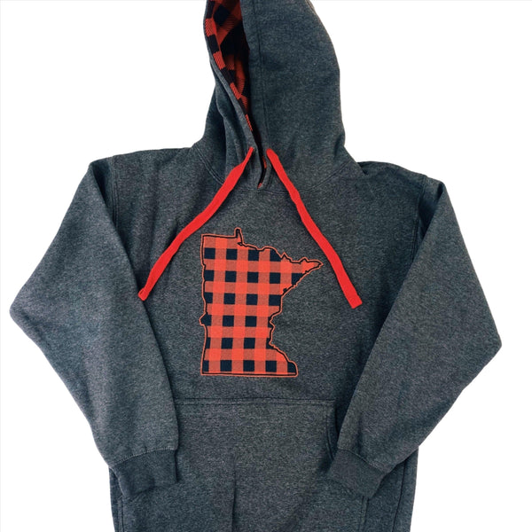 Red best sale checkered hoodie