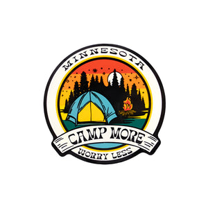 Camp More, Worry Less Minnesota Sticker - Love From USA