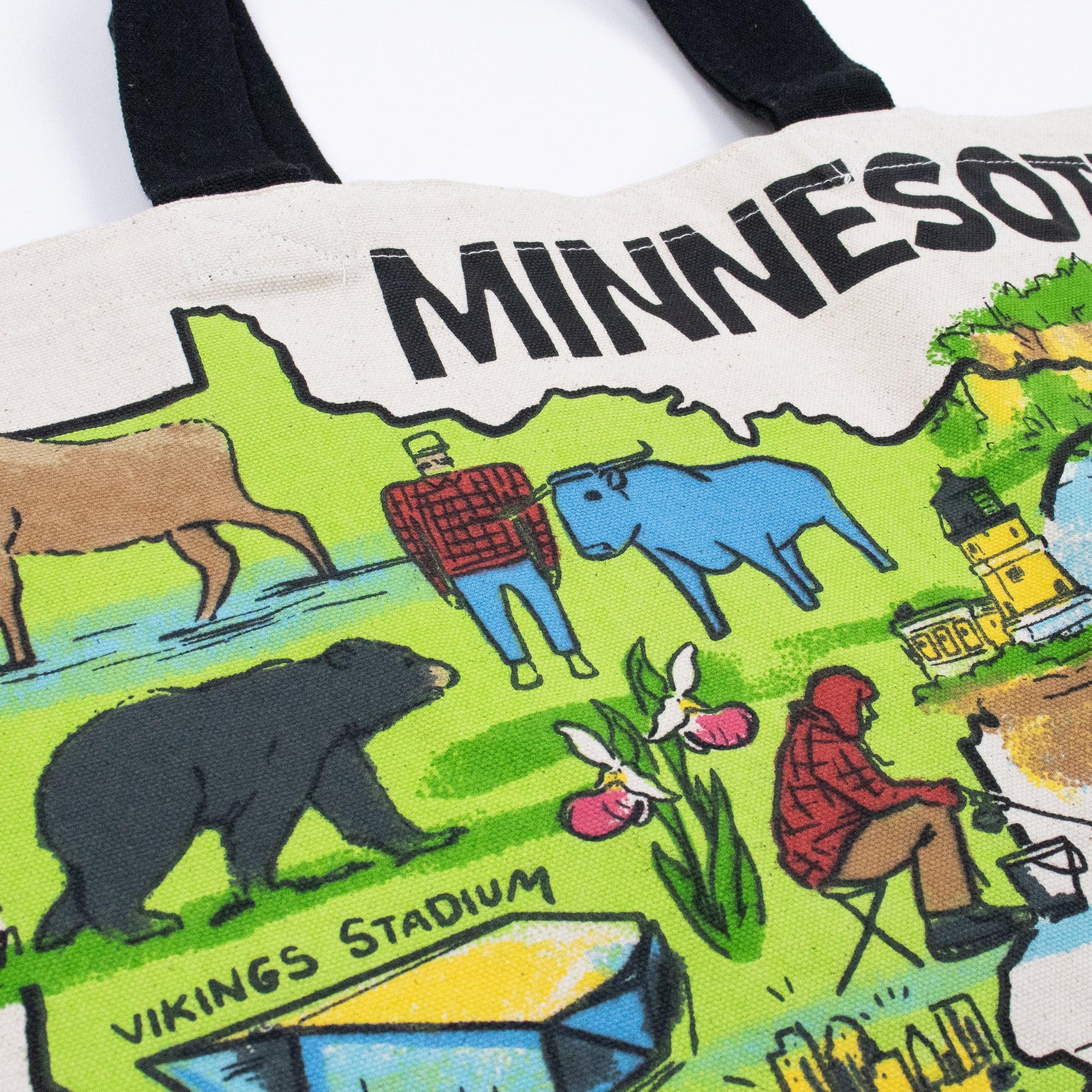 Whimsical Minnesota Map Tote Bag - Love From USA